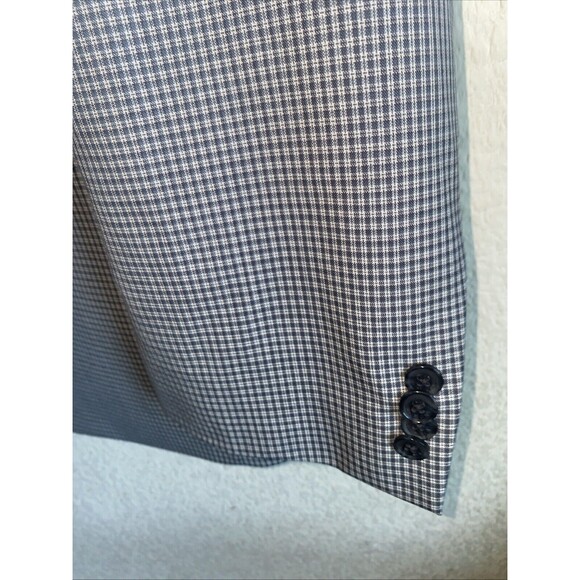 Tommy Hilfiger men sport Blazer jacket 100% worsted wool gingham gray 50R Plaid - Picture 9 of 16